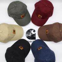 ป้ายหนังติด Velcro ปรับได้ Topi Bordir ผู้ชายและผู้หญิง Carhartt หมวกเบสบอลแบบนิ่มสไตล์ยุโรปและอเมริกันระดับสูง