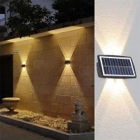 Solar LED Wall Light Intelligent Optical Control IP65 Outdoor Waterproof Lamp Up And Down Luminous Balcony Garden Decor Sconces