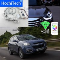 Hochitech รีโมทคอนโทรล Rgb หลากสีชุดแหวนแต่งรถสำหรับ Hyundai Ix35 2010 2012 Angel Eyes Wifi