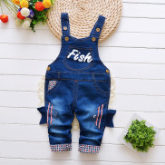 DIIMUU Quần Áo Trẻ Sơ Sinh Trẻ Tập Đi, Quần Yếm Denim Bé Trai Bé Gái