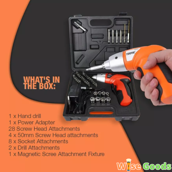 Original Cordless Rechargeable Handy Drill Screwdriver 45pcs, Best