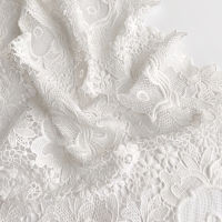 High quality white water-soluble lace fabric Hollowed out flower embroidery tissu jacket dress cheongsam customization as