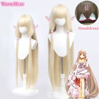 In Stock New! Anime Chobits Chi Cosplay Wig 125Cm Long Straight Light Golden Wig Chobits Chi Heat Resistant Fibre Wigs + Wig Cap