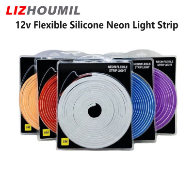 LIZHOUMIL ชุดซิลิโคนริ้วสายไฟนีออน Led มีความยืดหยุ่นสูง,2835 5ม. 12โวลต์แรงดันต่ำ6X12ริ้วสายไฟกันน้ำที่มีความยืดหยุ่น