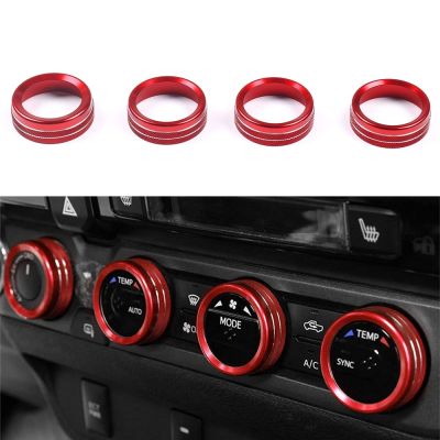 HOT LOZKLHWKLGHWH 576[HOT W] สำหรับ Toyota Tacoma 2016-2021อลูมิเนียมอัลลอยด์เครื่องปรับอากาศ AC Switch Audio CD ปุ่มลูกบิดฝาครอบรถอุปกรณ์ตกแต่งภายใน