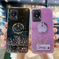 เคสมือถือสำหรับ VIVO Y02A Y02T ฝาหลัง ประกายดาวดวงจันทร์ซิลิโคนนิ่มโปร่งใสการ์ตูนแมวป้องกันการตกสำหรับ VIVO Y02A Y02T เคสใส่โทรศัพท์