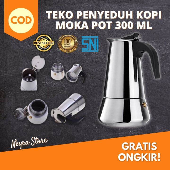 Teko Kopi Moka Pot Espresso Syphon Coffee Maker Stainless Ketel Alat