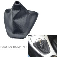 Auto Real Leather Gear Stick Shift Knob Lever Shifter Gaiter Boot Dust-Proof Cover Fit For BMW E90 E91 E92 E93 Car Styling