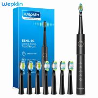 HOKDS Wepklin Electric Sonic Toothbrush Whitening Toothbrushes Usb Fast Charge Auto Shut-Off With 8 Soft Brush Heads Teeth 2Min Timer