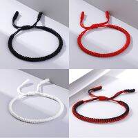 Pulsera de la suerte de cuerda de hilo tejido para hombres y mujeres pulseras de dijes joyería para amantes el mejor regalo brazaletes de amistad negro rojo blanco