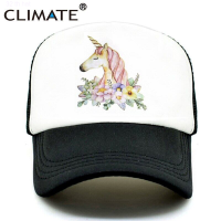 2023 New CLIMATE Unicorn Cap for Girls Unicorn Trucker Cap Hat Hip Hop Pink Rose Caps Colorful Mesh Baseball Cap Hat for Women Girl Youth Versatile hat