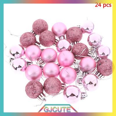 GJCUTE 24pcs Christmas Ball เครื่องประดับสำหรับตกแต่งต้นคริสต์มาสสำหรับงานแต่งงานคริสต์มาส