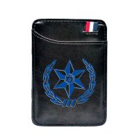 Fashion Black Israeli Police Badgel Printing Leather Magic Wallets Men Women Money Clips Card Purse Cash Holder BE3300 Card Holders