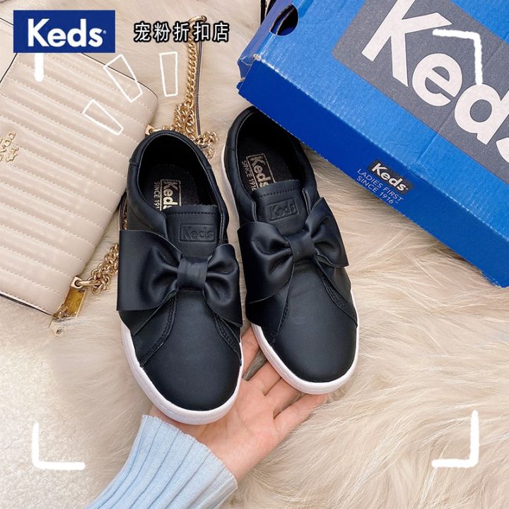 keds-รองเท้าโลฟเฟอร์ลําลอง-ส้นแบน-ประดับโบว์-สีขาว-สไตล์เกาหลี-สําหรับสตรี