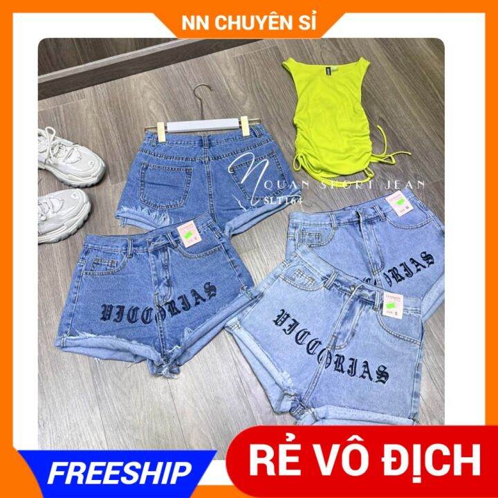 Quần short nữ quần đùi jean nữ trắng GLQ089