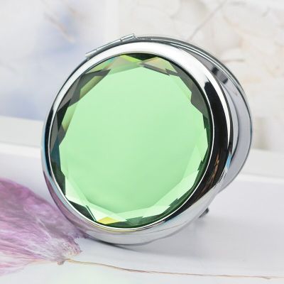 Folded 2-Face Portable Makeup Mirror Compact Crystal Shell Women Gift Mini Pocket Mirror Magnifying Travel Metal Cosmetic Mirror Mirrors