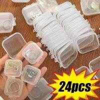 6/24pcs Mini Plastic Storage Containers Box Portable Pill Medicine Holder Storage Organizer Jewelry Packaging Case For Earrings