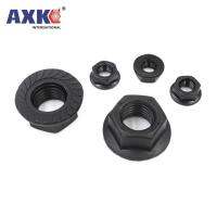 2/10Pc M3 M4 M5 M6 M8 M10 M12 Kualitas Tinggi Hitam A2-70 304 Baja Tahan Karat Kepala Hex Bergerigi Spinlock Flange Nut Locknut DIN6923