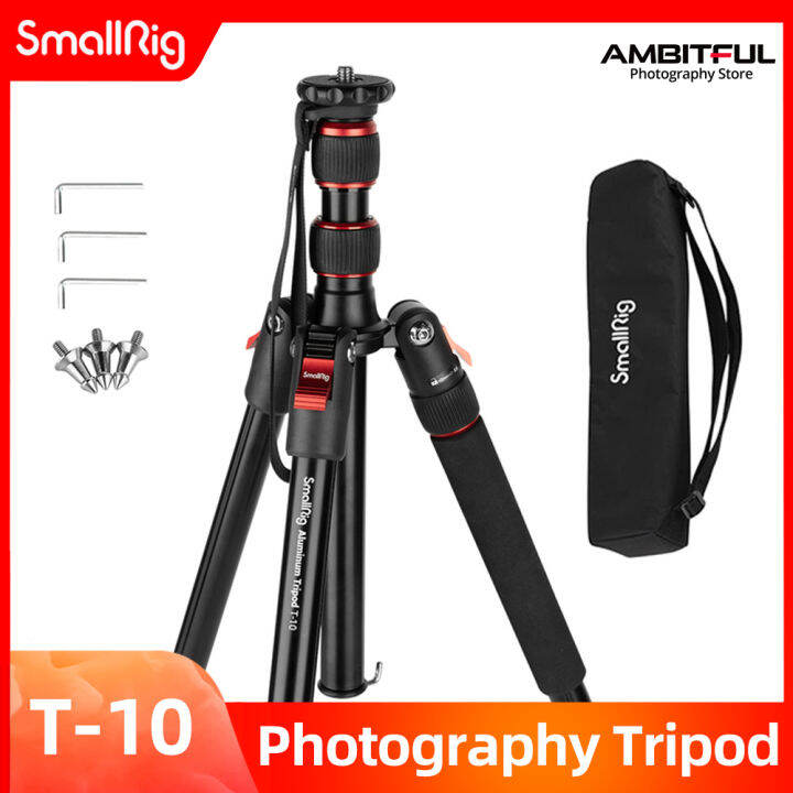 SmallRig T-10 Aluminum Tripod Compact lightweight Tripod Can Load 15kg ...