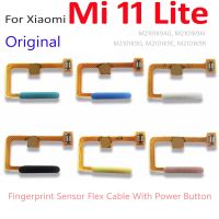 สายดิ้นเซ็นเซอร์ลายนิ้วมือดั้งเดิมสําหรับ Xiaomi Mi 11 Lite M2101K9AG Mi 11 Lite 5G M2101K9G Home Return Ribbon ปุ่มเปิดปิด