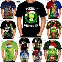 2023ฤดูร้อนใหม่ผู้ชายผู้หญิงตลก3D คริสต์มาส T เสื้อ how The grinch stole Christmas COOL พิมพ์ T เสื้อสำหรับ Casual unisex shortrt แขนรอบคอเสื้อ2XS-6XL