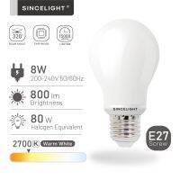 แพ็ค 4,E27 LED หลอดไฟคลาสสิกพร้อม 8W 2700K (A60 / All Beam / 800Lumens / Non-Dimmable / Small Edison Screw / Golf Bulb)♛