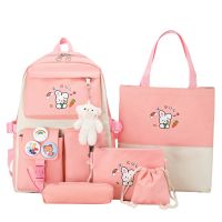 【LZ】◙  5 pçs define crianças mochila escolar das crianças kawaii mochila feminina bookbag sacos de escola para adolescentes meninas 2022