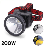 Headlamp Flashlight ไฟฉายคาดหัว led ชาร์จได้ ไฟฉายคาดศีรษะ LED 200W ไฟฉายคาดหัว ไฟฉายคาดหัวแรงสูง ไฟส่องกบหาปลา กรีดยาง ใช้งานได้ถึง 8 ชั่วโมง ปรับระดับได้ ไฟฉายคาดหัวแรงสูงส่องไกล ไฟฉายคาดหัว แรงสูง ไฟฉายคาดศีรษะ ไฟคาดหัว พร้อมส่ง