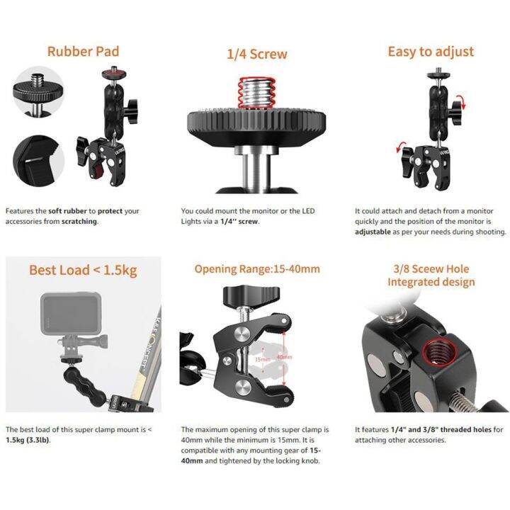 vrig-bh-09-แขนแม่เหล็ก-พร้อมคลิปแม่เหล็ก-360-องศา-สําหรับสมาร์ทโฟน-gopro-canon-nikon-dslr-ไฟ-led