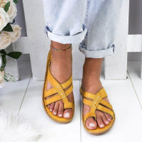 【YY】Woman Summer Casual Clip Toe Shoes Comfy Slippers Gladiator Wedge Sandals Ladies Sewing Cross Flip Flop Female New 2020