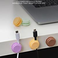 Cord Clips for Wall Silicone Cable Management Clips Macaron Shape Multifunctional Cable Clip Self Adhesive Cord Organizer Durable Cable Organizer for Desk Charging Mouse Cord Car reasonable