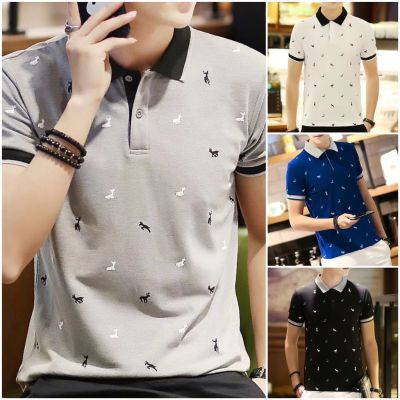 M R.T Baju Berkolar Baju Keja Berkolar Lelaki Baju Polo Lelaki Baju Polo Lelaki ฤดูร้อนของผู้ชายเสื้อโปโลพิมพ์ลายเสื้อเชิ้ตแขนสั้น T-เตรียมรับมือ