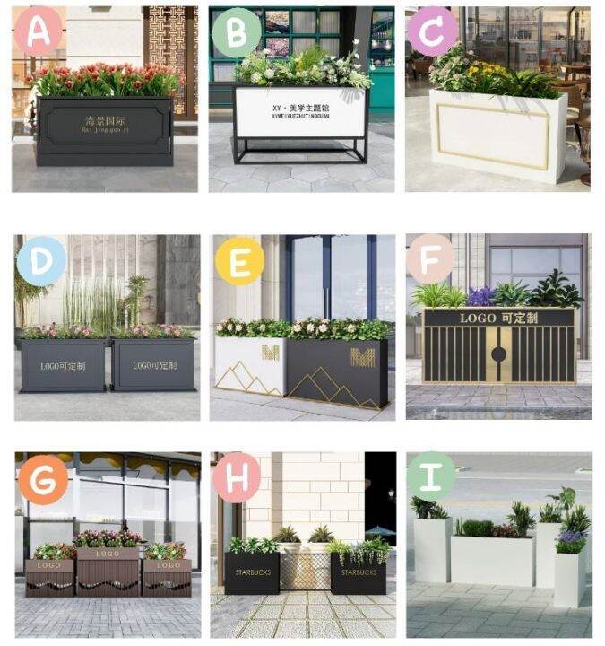 Outdoor stainless steel wrought iron flower boxes bed outdoor fences