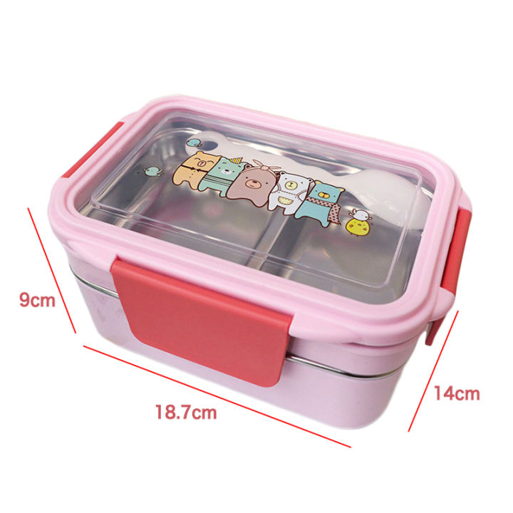 cartoon-lunch-box-stainless-steel-double-layer-food-container-portable-for-kids-kids-picnic-school-bento-box