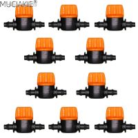 ✒▦○ MUCIAKIE 10PCS Miniature Plastic Shut Off Coupling Valve Connectors for 4/7mm Hose Garden Water Irrigation Pipe Adaptor Barb