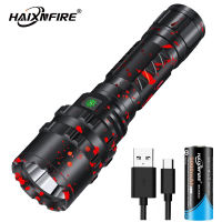 Haixnfire ไฟฉาย LED G200 8000LM,ไฟฉายกันน้ำสว่างเป็นพิเศษ XHP50.2