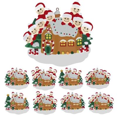 Snowman Christmas Ornaments Resin Snowman Hanging With Snowman Christmas Tree And House Design Family Handwritten Name Snowman Christmas Tree Resin Pendant Christmas Ornaments Party Holiday adaptable