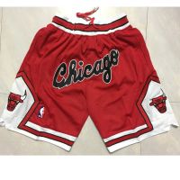 NBA Shorts Chicago Bulls Sports shorts red Pocket version