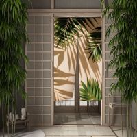 【YD】 Leaves Door Curtain Dining Japan Partition Drape Entrance Hanging Half-Curtains