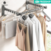 Folding invisible clothes pole wall mounted vibrato simple drying rack non