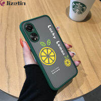 Jizetin OPPO A78 4G เคสลายผลไม้มะนาวนำโชคหลากสีมีน้ำค้างแข็งโปร่งใสแข็งเคสใส่โทรศัพท์กันกระแทกปกหลังแบบเต็มเคสป้องกันกล้อง