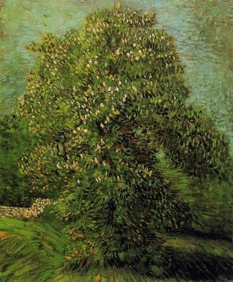 ต้นเกาลัดบานด้วยผ้าใบพิมพ์พรีเมี่ยม Vincent Van Gogh X