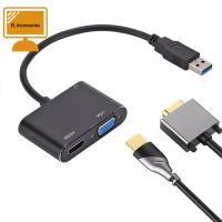 AKUBLT สำหรับ Windows 7/8/10 OS Multi-Display 4K USB ไปยัง VGA VGA ตัวแปลง USB USB ฮับหัวแปลงสัญญาณ HDMI USB ตัวแปลง HDMI ตัวแปลง USB USB 3.0เป็น HDMI + VGA USB USB 3.0กับหัวแปลงสัญญาณ HDMI