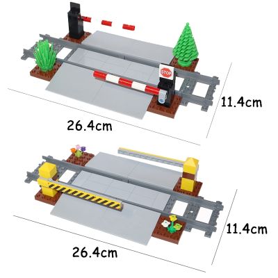 Train Track Scene Accessories Block Lever Train Aisle Rail Traffic Signal Lights MOC Models Building Blocks DIY Bricks Kids Toys