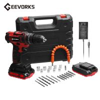 21V 3in1 Multifuctional Cordless Electric Drill 3 Working Modes Stepless Speed 25 Gears of Torques Adjustable Li-ion Screwdriver