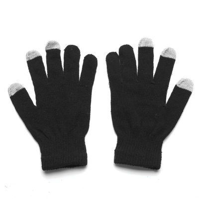 Women Warmer Smartphone Adult Stretch Smart Full Finger Knit Solid Cotton Capacitive Mittens Gloves Touch Screen