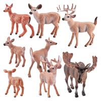 Deer Figurine Toys 8 Pcs Realistic Mini Deer Fawn Figurines Toy Forest Animals FiguresDeer Figurines Cake Toppers Educational Toys for Girls Boys nice