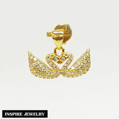 Inspire Jewelry ,จี้หงส์คู่  งาน Design ประดับเพชรCZ เสริมเรื่องความรัก การงาน และการเงิน