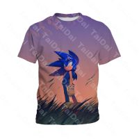 Summer Kids One Piece T Shirt Boys Fashion T Shirt Sonic 3D Printing Boys 4-12 Years