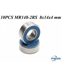 10PCS ABEC-5 MR148-2RS MR148 2RS MR148 RS MR148RS 8x14x4 mm Blue rubber sealed miniature High quality deep groove ball bearing